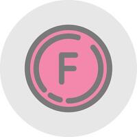 Letter f Line Filled Light Circle Icon vector