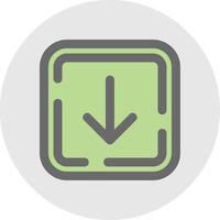 Down arrow Line Filled Light Circle Icon vector