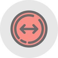 Left and right arrow Line Filled Light Circle Icon vector