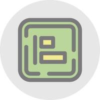 Left allignment Line Filled Light Circle Icon vector