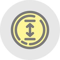 Up and down arrow Line Filled Light Circle Icon vector