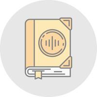 Audio book Line Filled Light Circle Icon vector