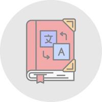 Language learning Line Filled Light Circle Icon vector