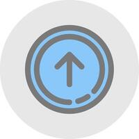 Up arrow Line Filled Light Circle Icon vector