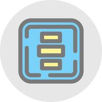 Horizontal Alignment Line Filled Light Circle Icon vector