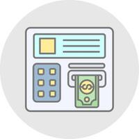 Atm machine Line Filled Light Circle Icon vector