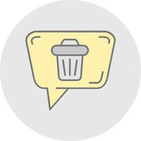 Delete message Line Filled Light Circle Icon vector