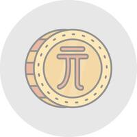 New taiwan dollar Line Filled Light Circle Icon vector