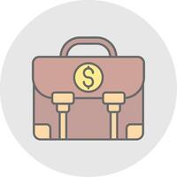 Money bag Line Filled Light Circle Icon vector