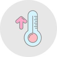 alto temperatura línea lleno ligero circulo icono vector