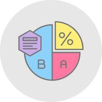 Pie chart Line Filled Light Circle Icon vector