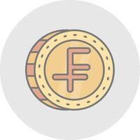 Swiss franc Line Filled Light Circle Icon vector