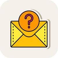 Question mark Line Filled White Shadow Icon vector