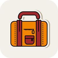 Travel bag Line Filled White Shadow Icon vector