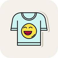 T shirt Line Filled White Shadow Icon vector