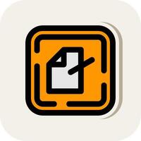 Edit file Line Filled White Shadow Icon vector