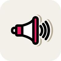 Volume up Line Filled White Shadow Icon vector