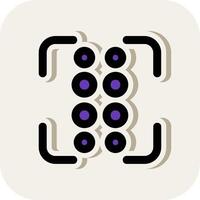 Reorder dots vertical Line Filled White Shadow Icon vector