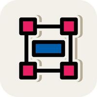 Rectangle frame Line Filled White Shadow Icon vector