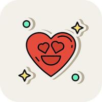 In love Line Filled White Shadow Icon vector