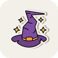 Witch hat Line Filled White Shadow Icon vector