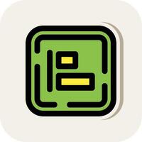 Left allignment Line Filled White Shadow Icon vector