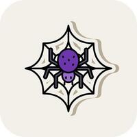 Spider web Line Filled White Shadow Icon vector