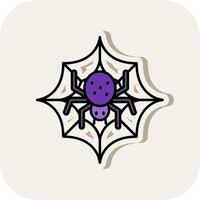 araña web línea lleno blanco sombra icono vector