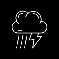 Thunder strom Line Inverted Icon vector