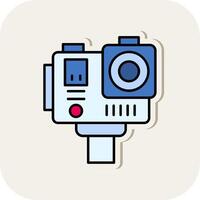 Action camera Line Filled White Shadow Icon vector