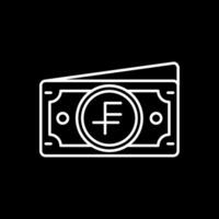 Swiss franc Line Inverted Icon vector