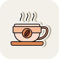 Coffee mug Line Filled White Shadow Icon vector