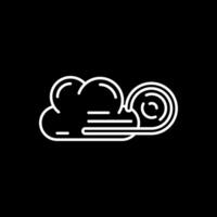 Wind cloud Line Inverted Icon vector