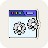 Web setting Line Filled White Shadow Icon vector
