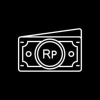 Indonesian rupiah Line Inverted Icon vector