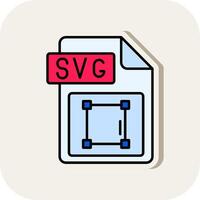 Svg file format Line Filled White Shadow Icon vector