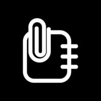 Paperclip 2 Line Inverted Icon vector