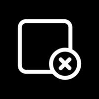 Delete square Line Inverted Icon vector