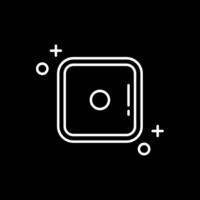 Dice one Line Inverted Icon vector