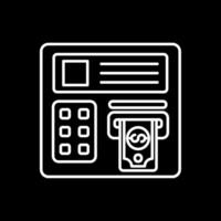 Atm machine Line Inverted Icon vector