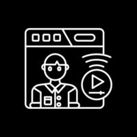 Live streaming Line Inverted Icon vector