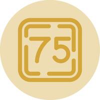 Seventy Five Line Yellow Circle Icon vector