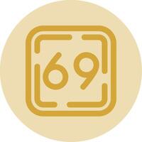 Sixty Nine Line Yellow Circle Icon vector