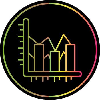 Bar chart Line Gradient Due Color Icon vector