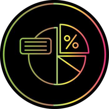 Pie graph Line Gradient Due Color Icon vector
