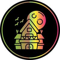 Haunted house Line Gradient Due Color Icon vector