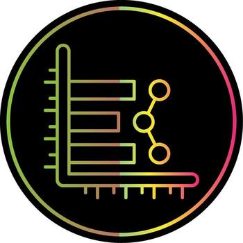 Bar chart Line Gradient Due Color Icon vector