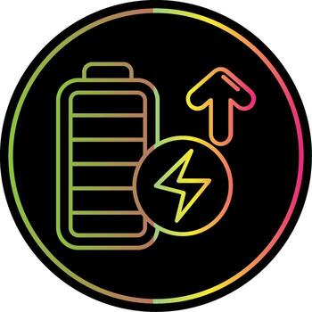 Battery full Line Gradient Due Color Icon vector