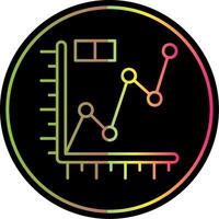 Line graph Line Gradient Due Color Icon vector