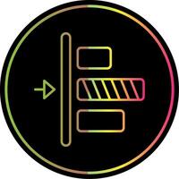 Left alignment Line Gradient Due Color Icon vector
